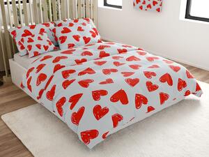 Pamučna posteljina WARM HEART svijetlo plava Dimenzije posteljine: 70 x 90 cm | 140 x 220 cm