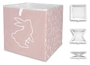 Dječja kutija za pohranu od roze tkanine Sweet Bunnies - Butter Kings