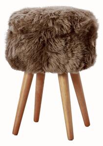 Stolica sa tamnosmeđim sjedalom od krzna ovčje kože Native Natural ⌀ 30 cm