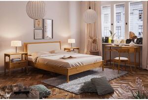 Bračni krevet od hrastovine s tapeciranim uzglavljem 180x200 cm Pola - The Beds