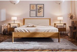 Bračni krevet od hrastovine s tapeciranim uzglavljem 180x200 cm Pola - The Beds