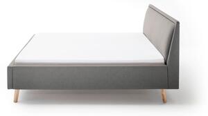 Svijetlo sivi bračni krevet s podnicom i prostorom za odlaganje Meise Möbel Frieda, 160 x 200 cm