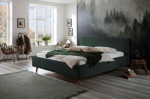 Bračni krevet od zelenog samta Meise Möbel Mattis Cord, 140 x 200 cm