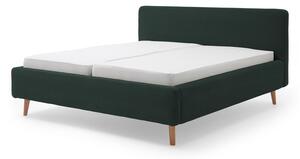 Bračni krevet od zelenog samta Meise Möbel Mattis Cord, 140 x 200 cm