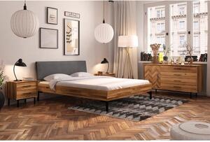 Black Friday - Bračni krevet od hrastovine s tapeciranim uzglavljem 180x200 cm Abises 1 - The Beds