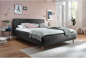 Tamnosivi tapecirani bračni krevet 140x200 cm Mattis – Meise Möbel