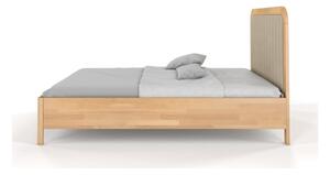 Black Friday - Tamni prirodni bračni krevet od bukovog drveta Skandica Visby Modena, 140 x 200 cm