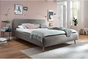 Sivo-smeđi bračni krevet Meise Möbel Mattis, 140 x 200 cm