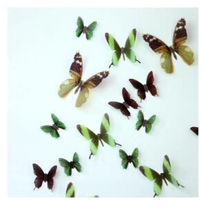 Set od 18 zelenih naljepnica s 3D efektom Ambience Butterflies
