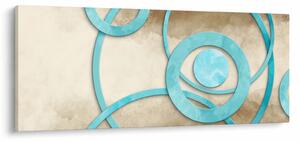 Slika - Plavi krugovi na akvarelu (120x50 cm)