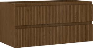 Mexen Rivel kupaonski ormaric ispod umivaonika 100 cm, 2 ladice, rebrasti, orah - 91A20-10047-2-BFF86