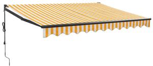 VidaXL Automatska tenda na uvlačenje žuto-bijela 3 x 2,5 m