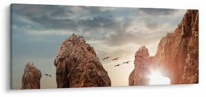 Slika - Zalazak sunca nad liticama (120x50 cm)