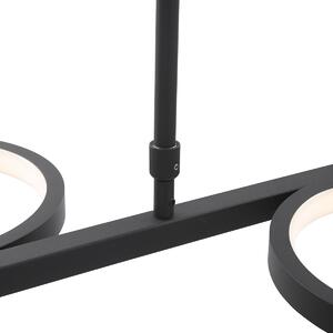 Moderna viseća svjetiljka crna uklj. LED 3-stupanjska prigušiva 5-svjetla - Vivé