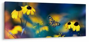 Slika - Žuti leptir s cvijećem (120x50 cm)