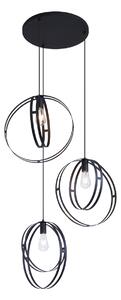 Smart hanglamp zwart rond 3-lichts incl. Wifi G95 - Indu