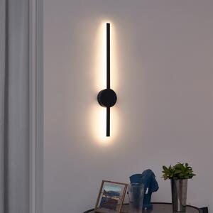 Moderna zidna svjetiljka crna 60 cm uklj. LED prigušiva - Clockwise