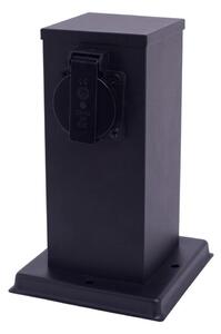 Vanjski stup s utičnicama 1U SCHUKO 230V IP44 20 cm crna