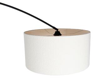 Moderna lučna svjetiljka crna s boucle sjenilom bijelo 50 cm - XXL