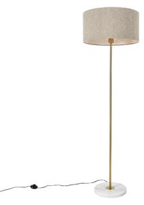 Moderna podna lampa mesingana s sjenilom od bukle u boji taupe 50 cm - Kaso