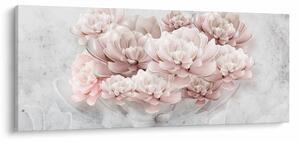Slika - Ružičasto cvijeće na zidu (120x50 cm)