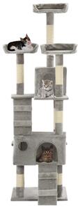 VidaXL Penjalica za mačke sa stupovima za grebanje od sisala 170 cm siva