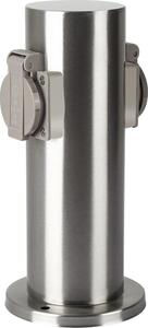 Brilagi - Vanjski stup s utičnicama PILLAR 2U SCHUKO 230V IP44 mat krom