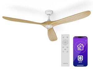 Klarstein Pametni stropni ventilator Bahama Breeze, lopatice rotora od punog drva, daljinski upravljač + upravljanje pomoću aplikacije
