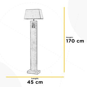 Podna lampa Miriel, visina 170 cm, tekstil, drvo