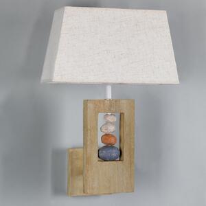 ONLI Miriel zidna lampa, tekstil, drvo, E27, 30 x 48 cm, prigušiva, Bež, Dnevni boravak/blagovaonica, Tkanina / tekstil