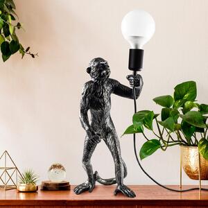 Stolna lampa Singe, crna, poliester, visina 46 cm, figura majmuna