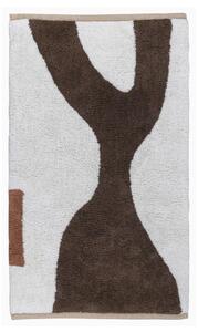 Bijeli/smeđi periv pamučan tepih 50x80 cm Figura – Mette Ditmer Denmark