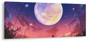 Slika - Žena i pas na mjesečini (120x50 cm)