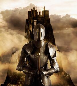 Ilustracija Person in armor guarding castle, Colin Anderson Productions pty ltd