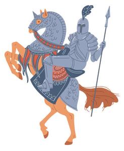 Ilustracija Vector isolated illustration of medieval knight, sabelskaya