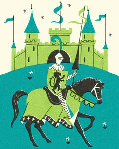 Ilustracija Medieval Castle and Knight, CSA-Printstock