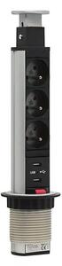 Priključni stup s utičnicama za vrh stola 3x230V + 2xUSB