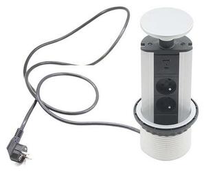 Priključni stup s utičnicama za ploču stola 2x230V +USB-A 3,1A +UBS-C 15,5W 230V