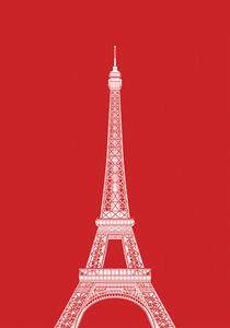 Ilustracija Tour Eiffel, zaglono, (26.7 x 40 cm)