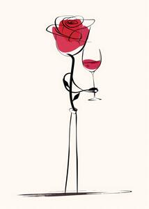 Ilustracija Wine Rose, Andreas Magnusson, (30 x 40 cm)