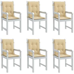 VidaXL Jastuci za stolice 6 kom prošarano bež 100x50x4 cm od tkanine