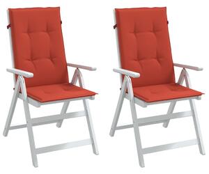 VidaXL Jastuci za stolice 2 kom prošarano crvena 120x50x4 cm tkanina