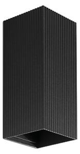FARO 40566 - Zidna svjetiljka SOLE 2xGU10/8W/230V crna izbrazdana uglast