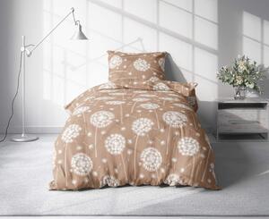 Pamučna posteljina DANDELION svijetlo smeđa Dimenzije posteljine: 70 x 90 cm | 140 x 200 cm