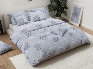 Pamučna posteljina BOŽICNE PAHULJICE siva Dimenzije posteljine: 70 x 90 cm | 140 x 200 cm