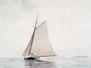 Reprodukcija Sailing off Gloucester (Boat on the Ocean) - Winslow Homer, (40 x 30 cm)