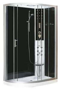 Sanotechnik Quickline Kompletna tuš kabina (Desno, 80 x 120 x 215 cm, Crno-srebrno-sive boje)