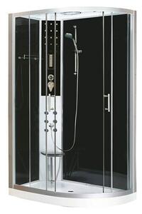 Sanotechnik Quickline Kompletna tuš kabina (Lijevo, 80 x 120 x 215 cm, Crno-srebrno-sive boje)