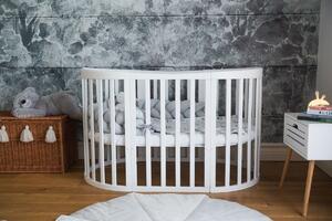 Ourbaby oval bed 7in1 white bijela