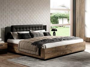 Krevet Austin AN113Bračni, Smeđa, 180x200, Laminirani iveral, Basi a doghePodnice za krevet, 186x205x90cm